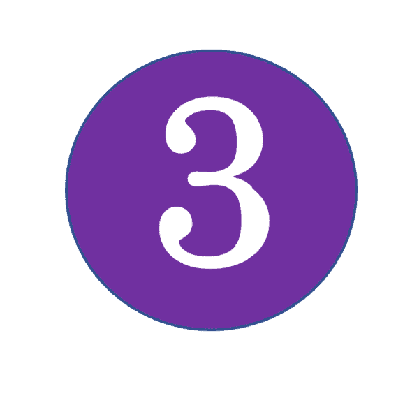 White '3' in a purple circle