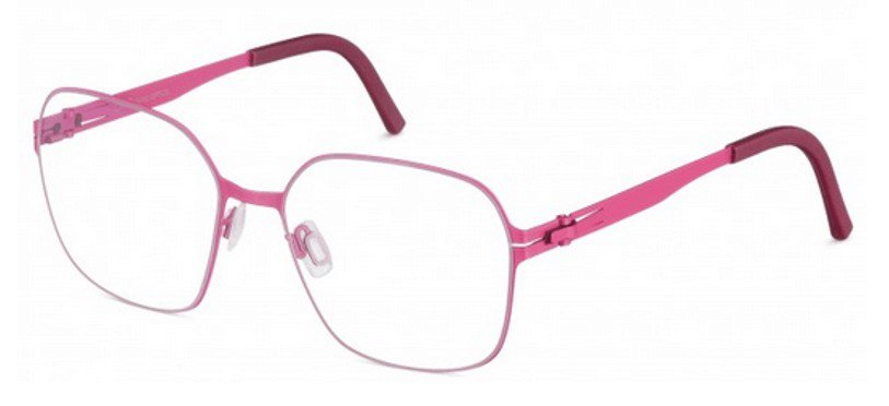Large pink metal glasses frame